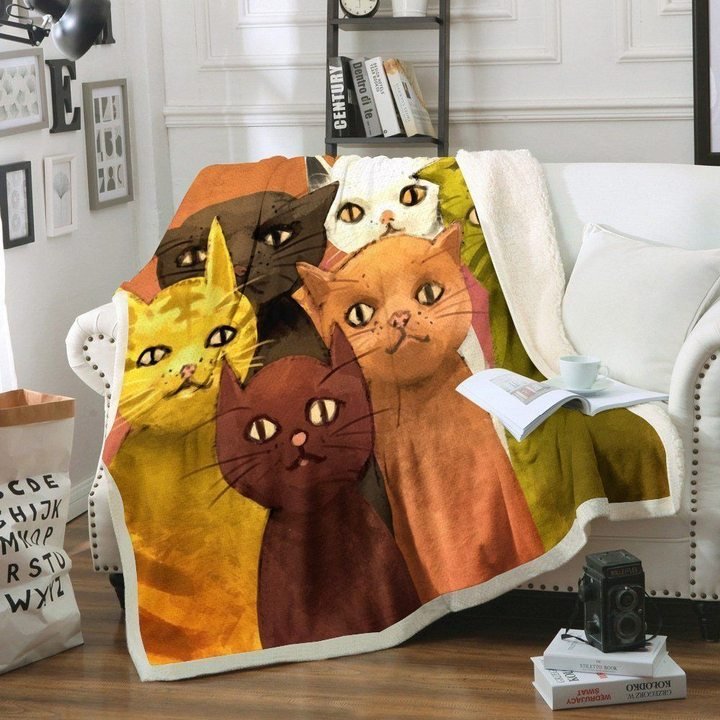 Cat ML280823F Sherpa Fleece Blanket