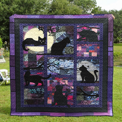Cat Purple CLH2111107Q Quilt Blanket