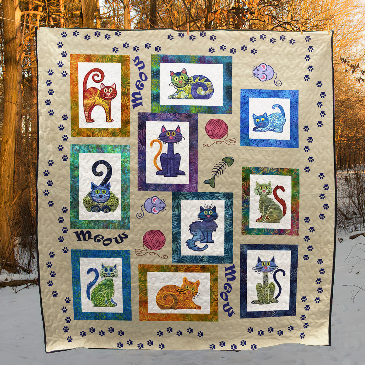 Cat Quilt Blanket MN041104