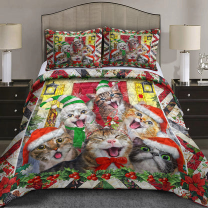 Cat Smile Christmas Quilt Bedding Set MT0410001