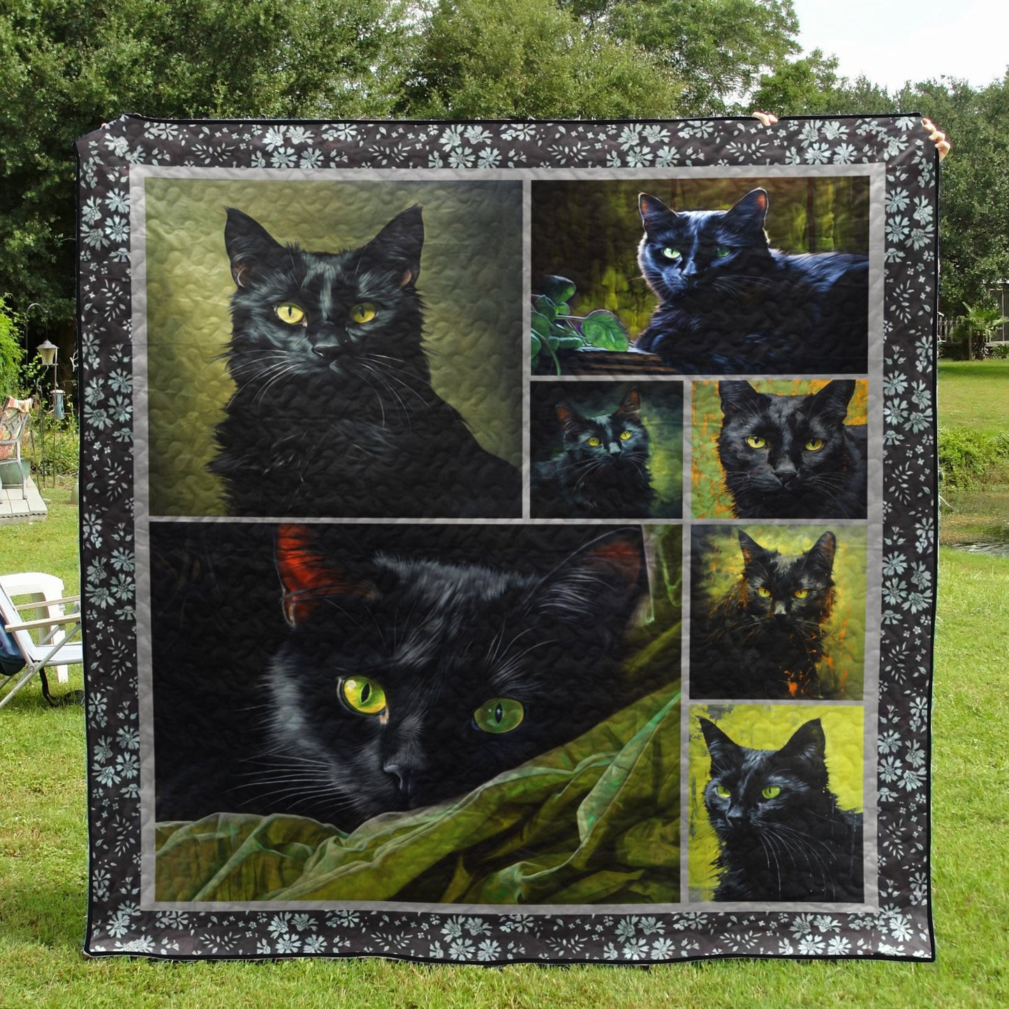 Cat They Are All Black CLA31100841Q Art Quilt