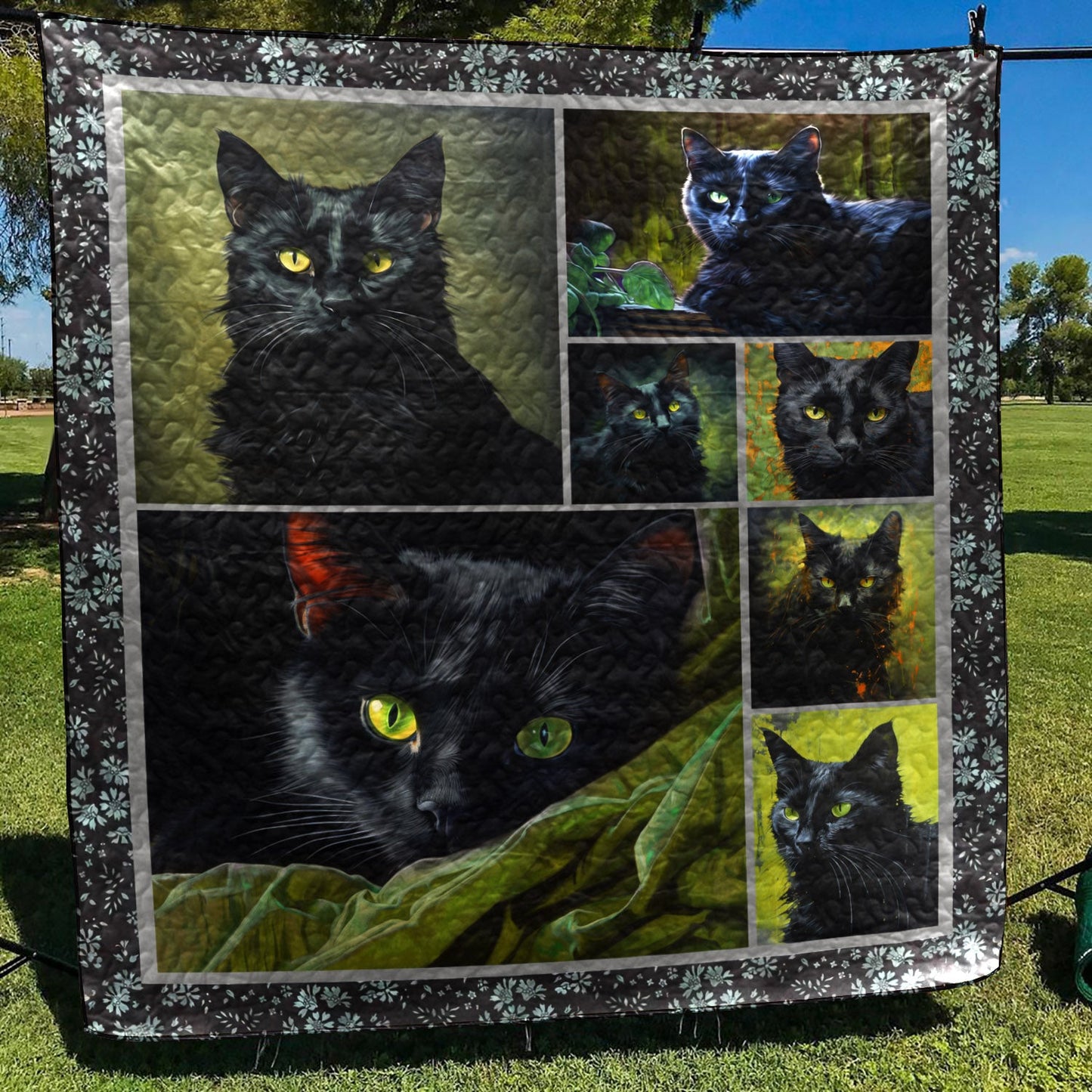 Cat They Are All Black CLA31100841Q Art Quilt