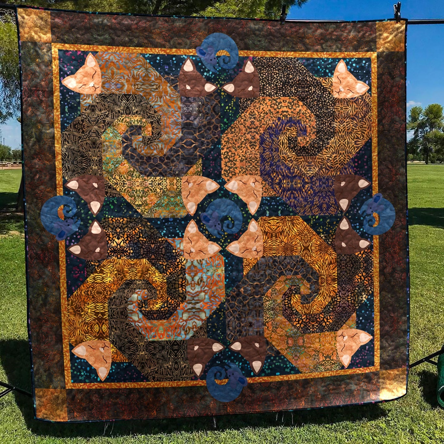 Cat Trail Quilt Blanket HN060702M