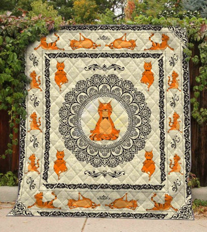 Cat Yoga CL14100069MDQ Quilt Blanket