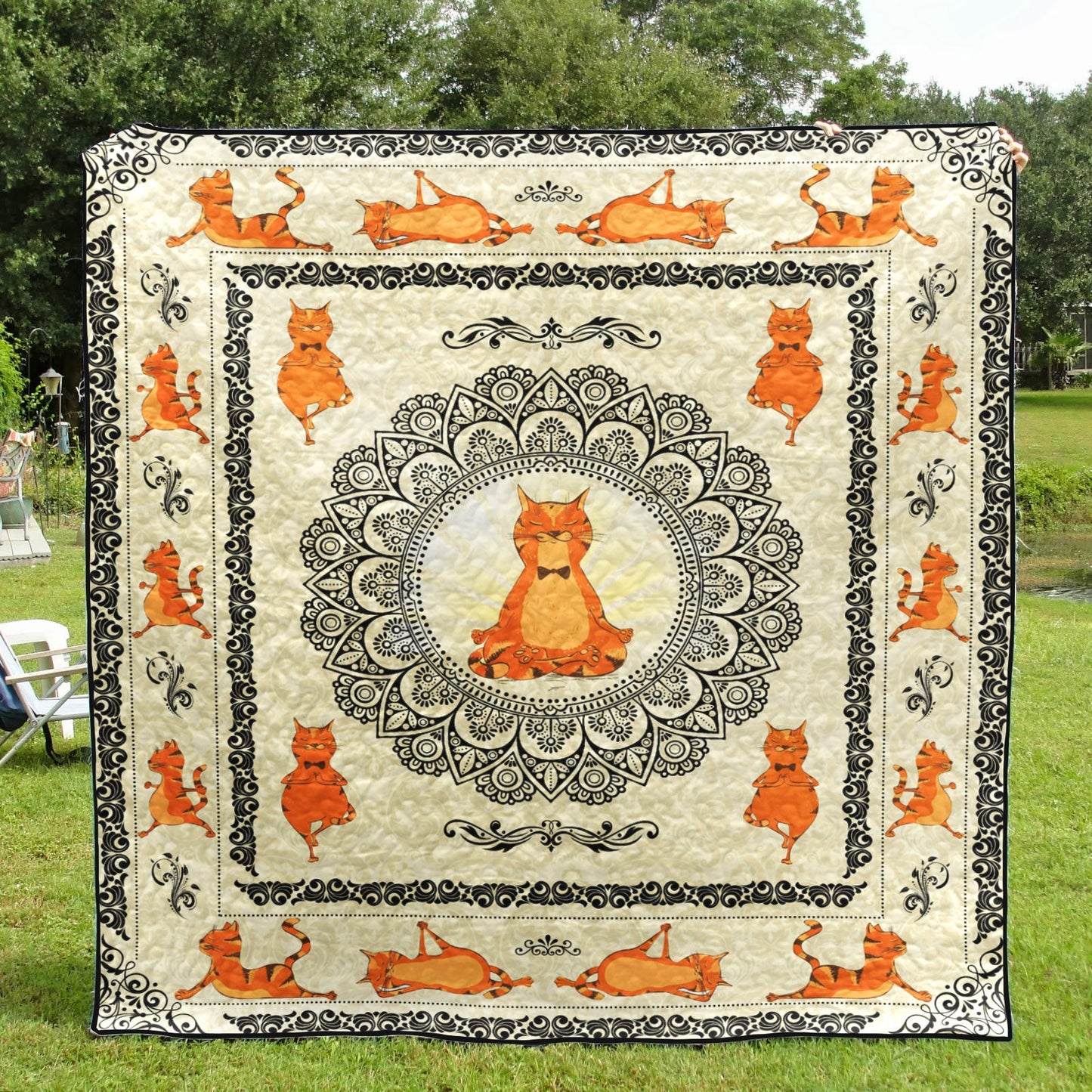 Cat Yoga CL14100069MDQ Quilt Blanket