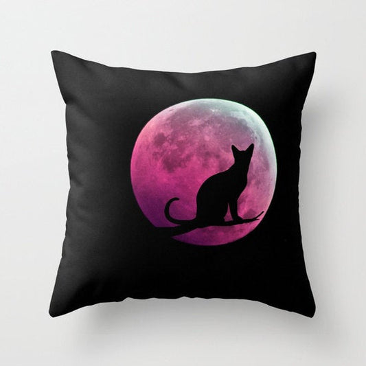 Cat And The Moon CLH1510033P Throw Pillow Covers