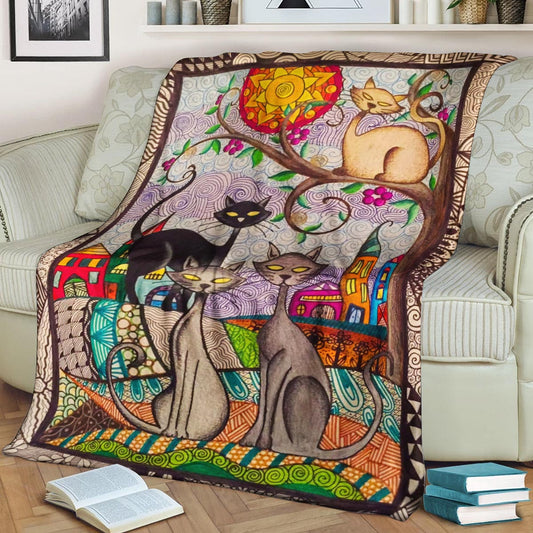 Cat BT190808F Sherpa Fleece Blanket
