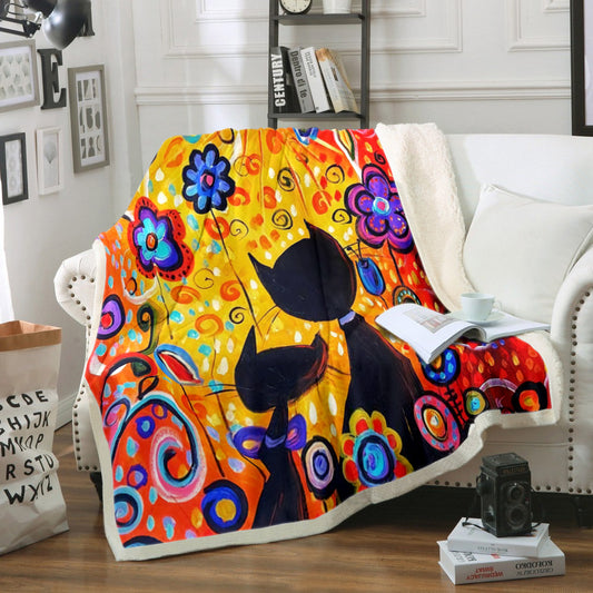 Cat CG030909TT Sherpa Fleece Blanket