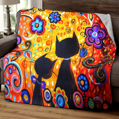 Cat CG030909TT Sherpa Fleece Blanket