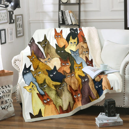 Cat CG040913TT Sherpa Fleece Blanket