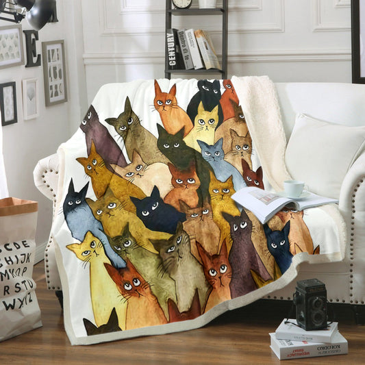 Cat CG040913TT Sherpa Fleece Blanket