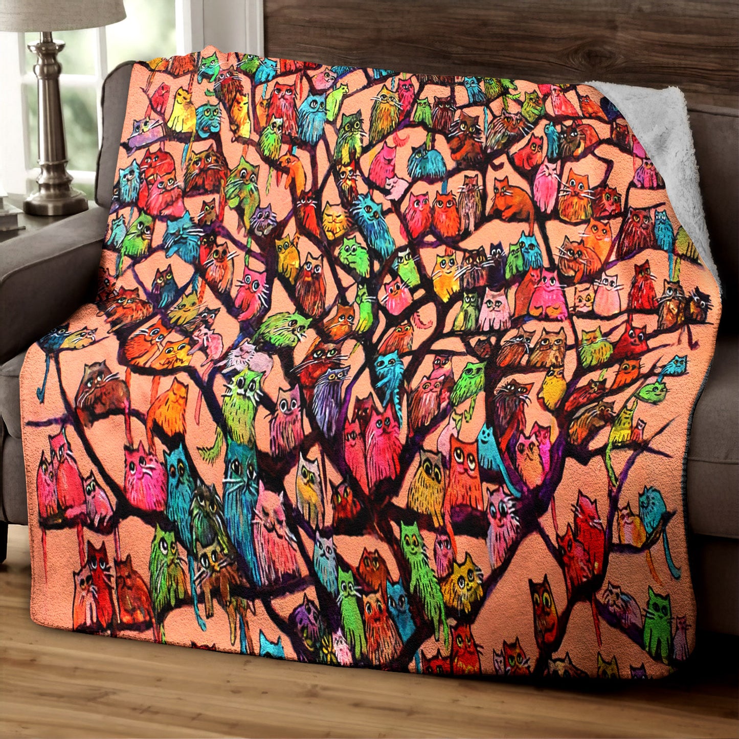 Cat CG060919TT Sherpa Fleece Blanket