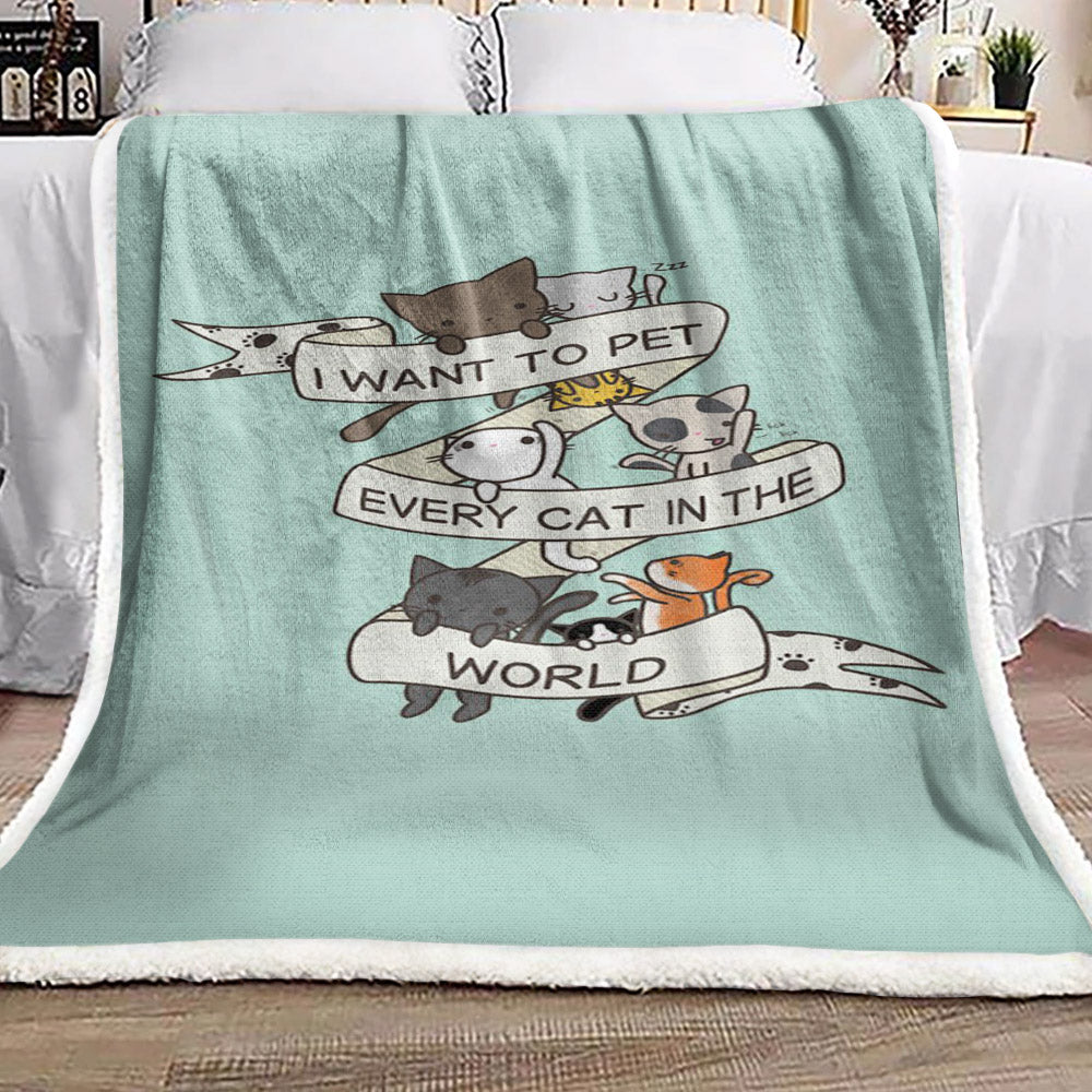Cat CL19100106MDF Sherpa Fleece Blanket