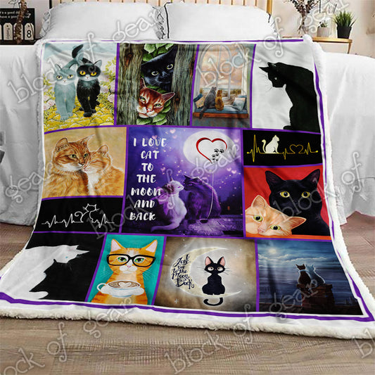 Cat CL280934MDF Sherpa Fleece Blanket