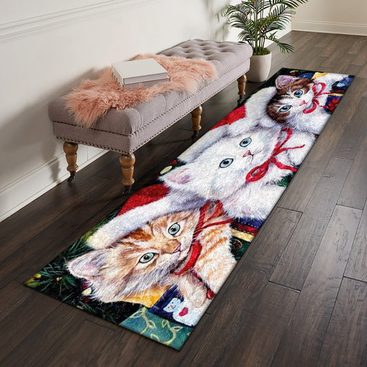Cat Christmas HM021006N Runner Rug