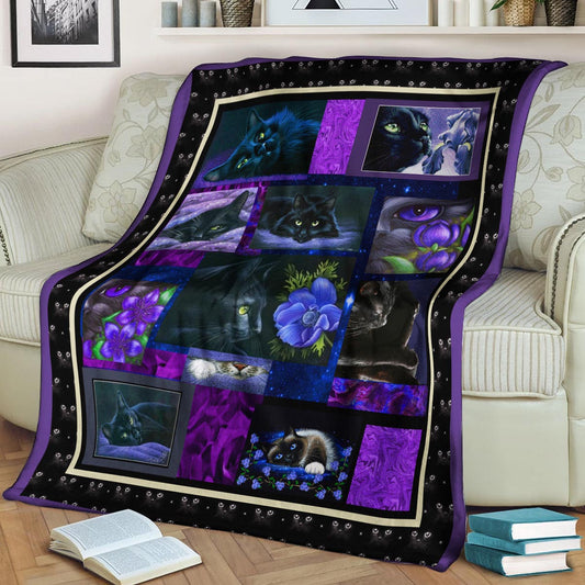 Cat DD0309021F Sherpa Fleece Blanket