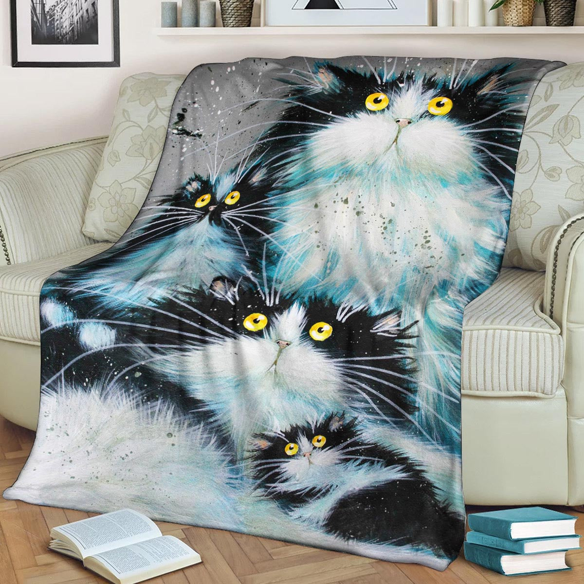 Cat DD070916F Sherpa Fleece Blanket