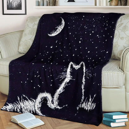 Cat DD190810F Sherpa Fleece Blanket