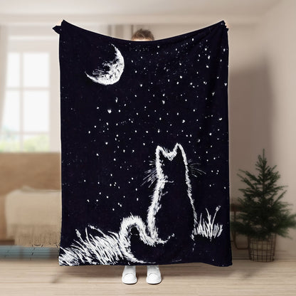 Cat DD190810F Sherpa Fleece Blanket