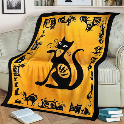 Cat DD190811F Sherpa Fleece Blanket