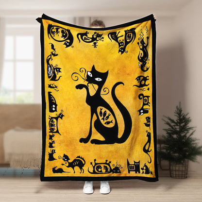 Cat DD190811F Sherpa Fleece Blanket