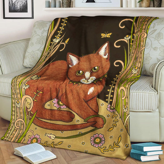Cat DD270808F Sherpa Fleece Blanket