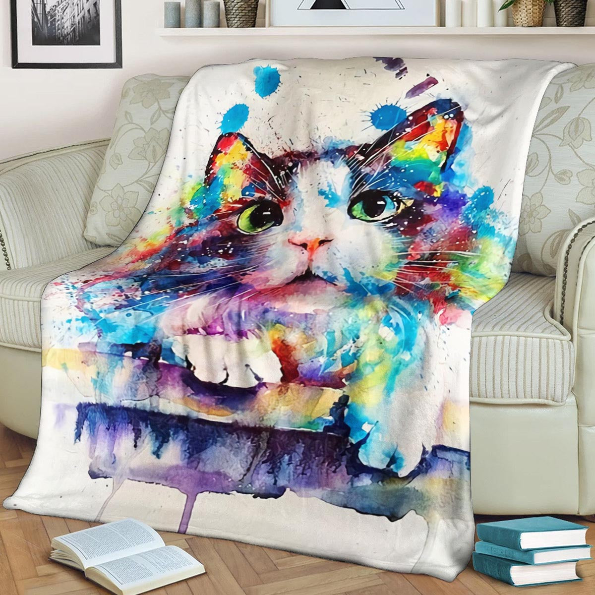 Cat DP290806F Sherpa Fleece Blanket
