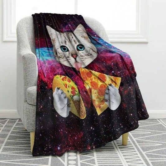 Cat Eat Pizza CLH2511085F Sherpa Fleece Blanket
