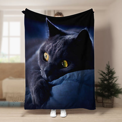 Cat HM0809040TT Sherpa Fleece Blanket