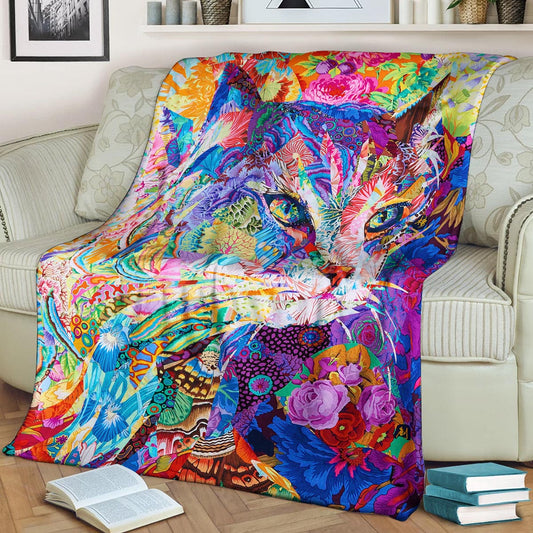 Cat HM0809041TT Sherpa Fleece Blanket