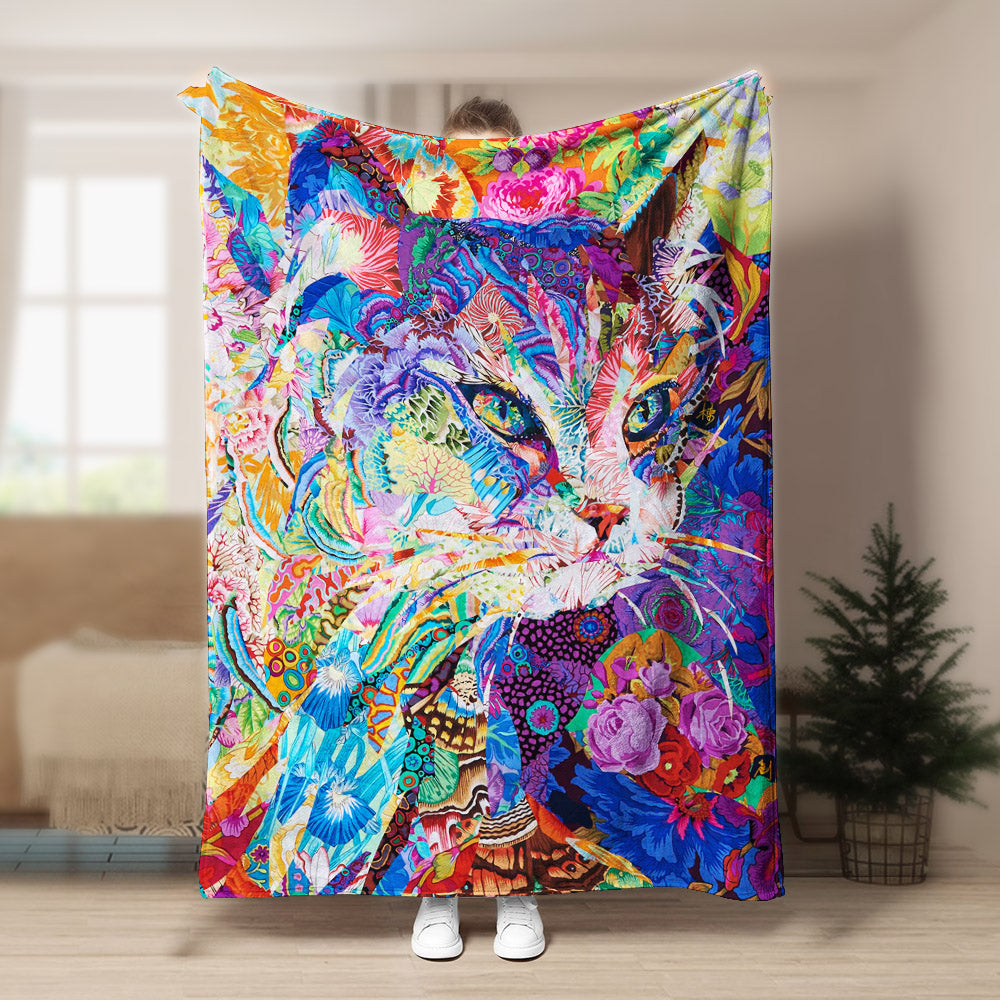 Cat HM0809041TT Sherpa Fleece Blanket