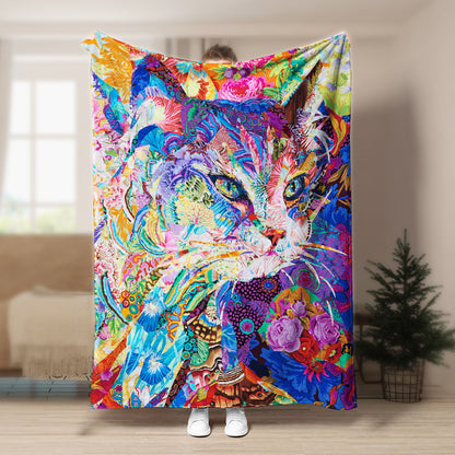Cat HM0809041TT Sherpa Fleece Blanket