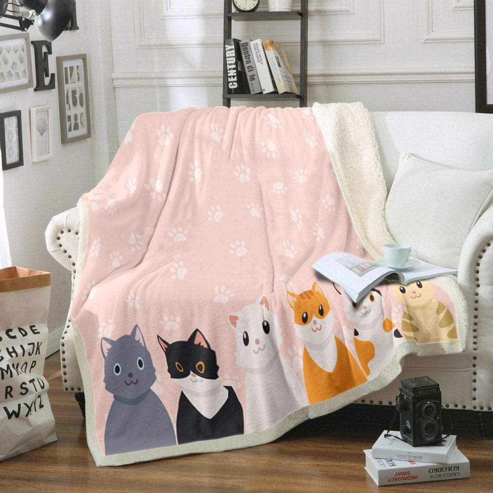 Cat HM220805TT Sherpa Fleece Blanket
