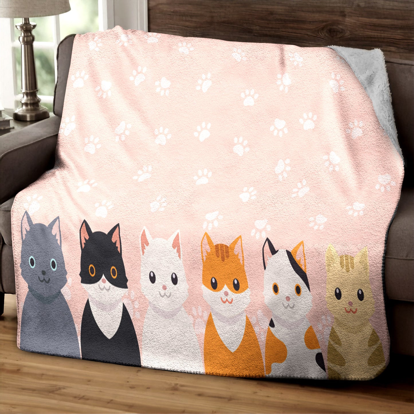 Cat HM220805TT Sherpa Fleece Blanket