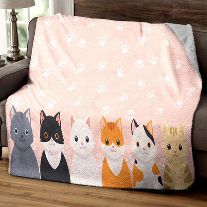 Cat HM220805TT Sherpa Fleece Blanket
