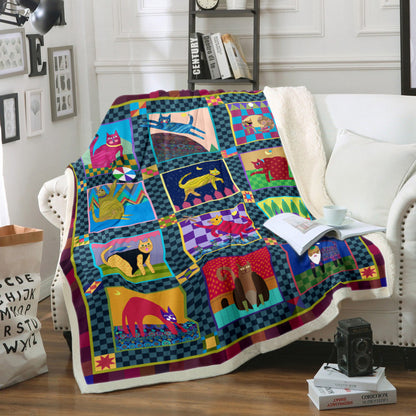 Cat HM230821TT Sherpa Fleece Blanket