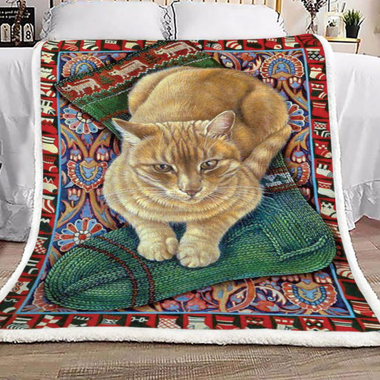 Cat HM2609029TT Sherpa Fleece Blanket