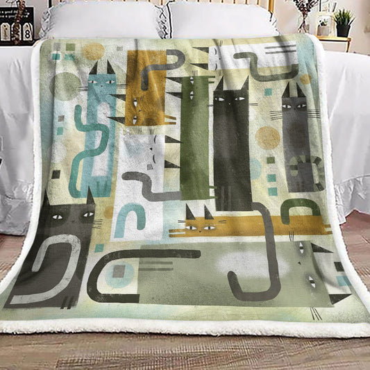 Cat NP2111023F Sherpa Fleece Blanket