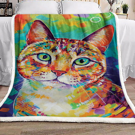 Cat NP2511006F Sherpa Fleece Blanket