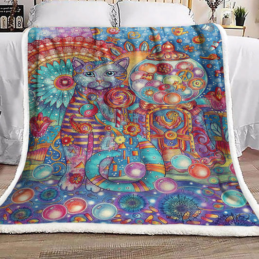 Cat NT1810044F Sherpa Fleece Blanket
