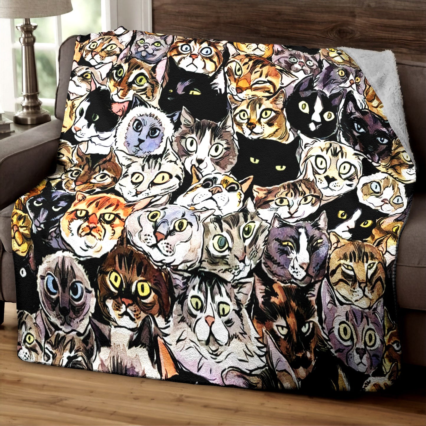 Cat TN280811TT Sherpa Fleece Blanket
