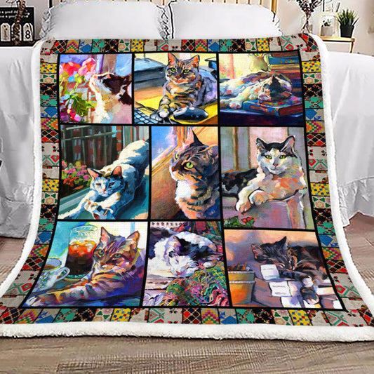 Cat YH25100945F Sherpa Fleece Blanket