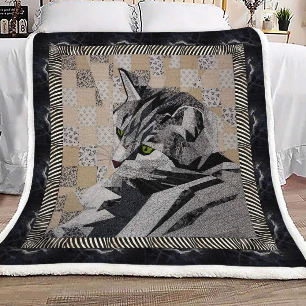Cat YH3010245F Sherpa Fleece Blanket