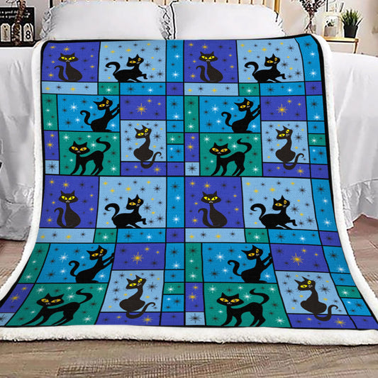 Cat YH3010246F Sherpa Fleece Blanket