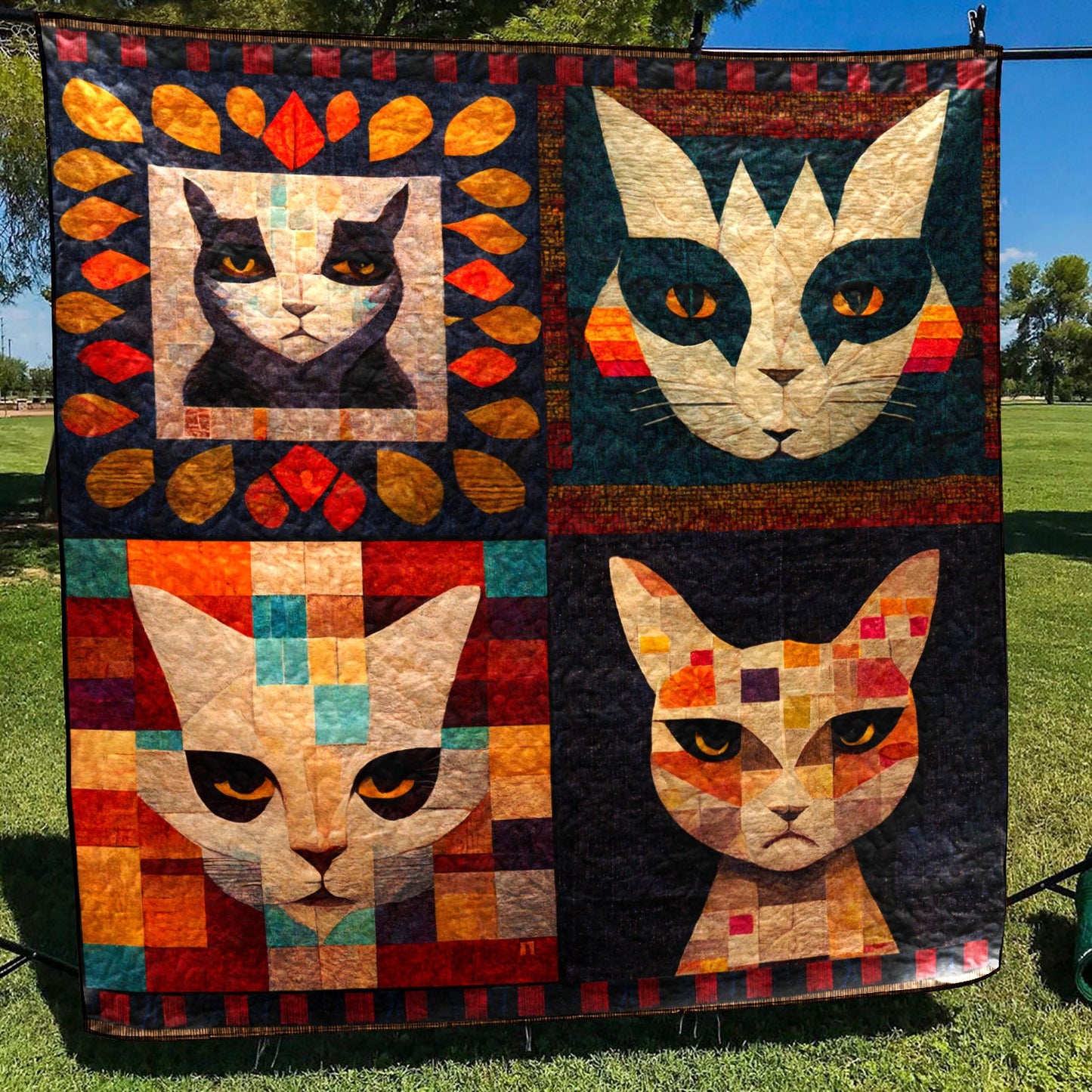 Cat Portraits Quilt Blanket TD111003Y