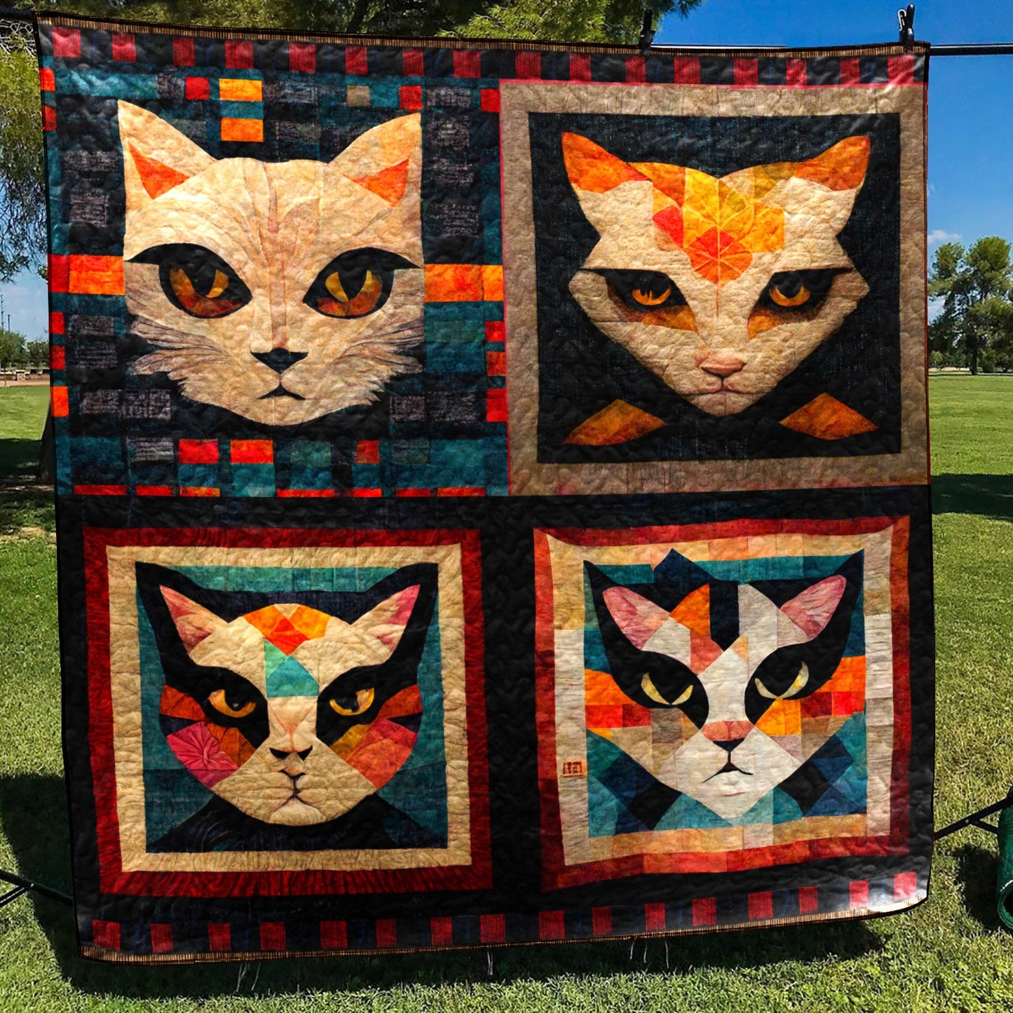 Cat Portraits Quilt Blanket TD111005Y