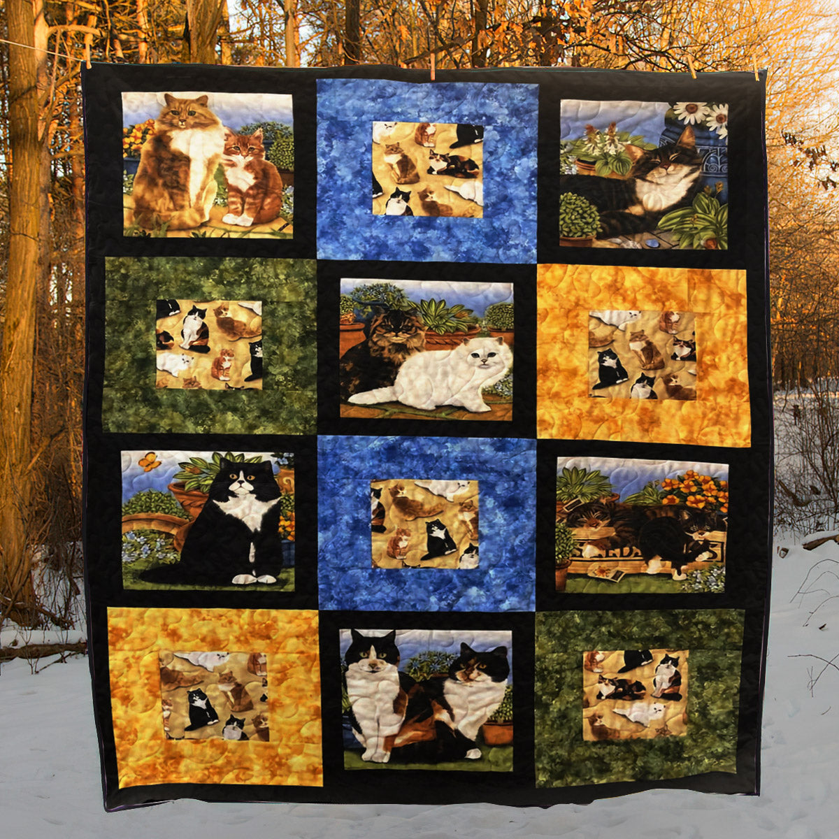 Cats CLA0910108Q Quilt Blanket