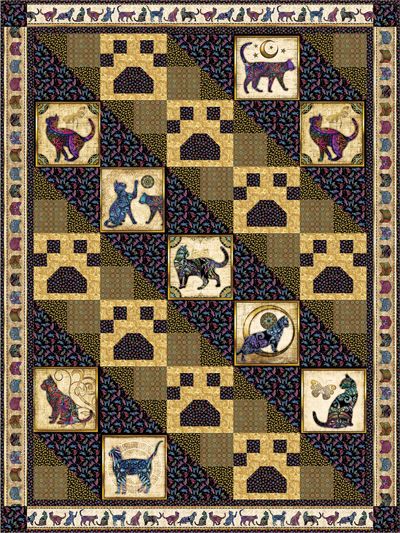 Cats CLA2810129Q Quilt Blanket