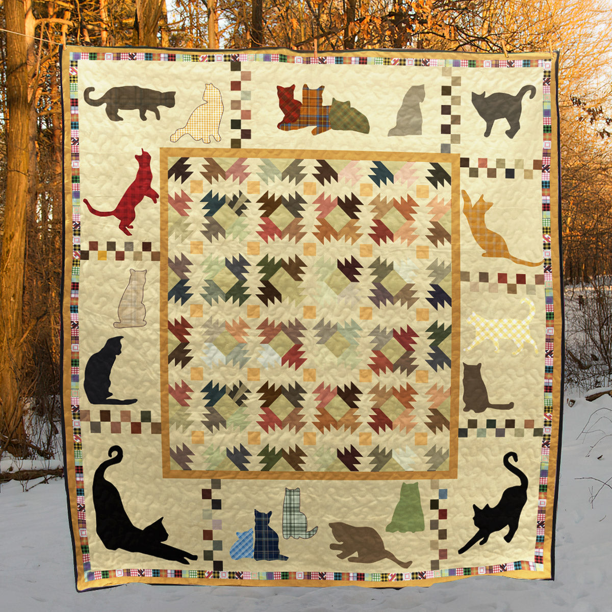 Cats CLA2810130Q Quilt Blanket