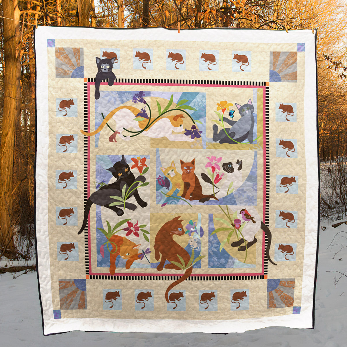 Cats CLA2910135Q Quilt Blanket